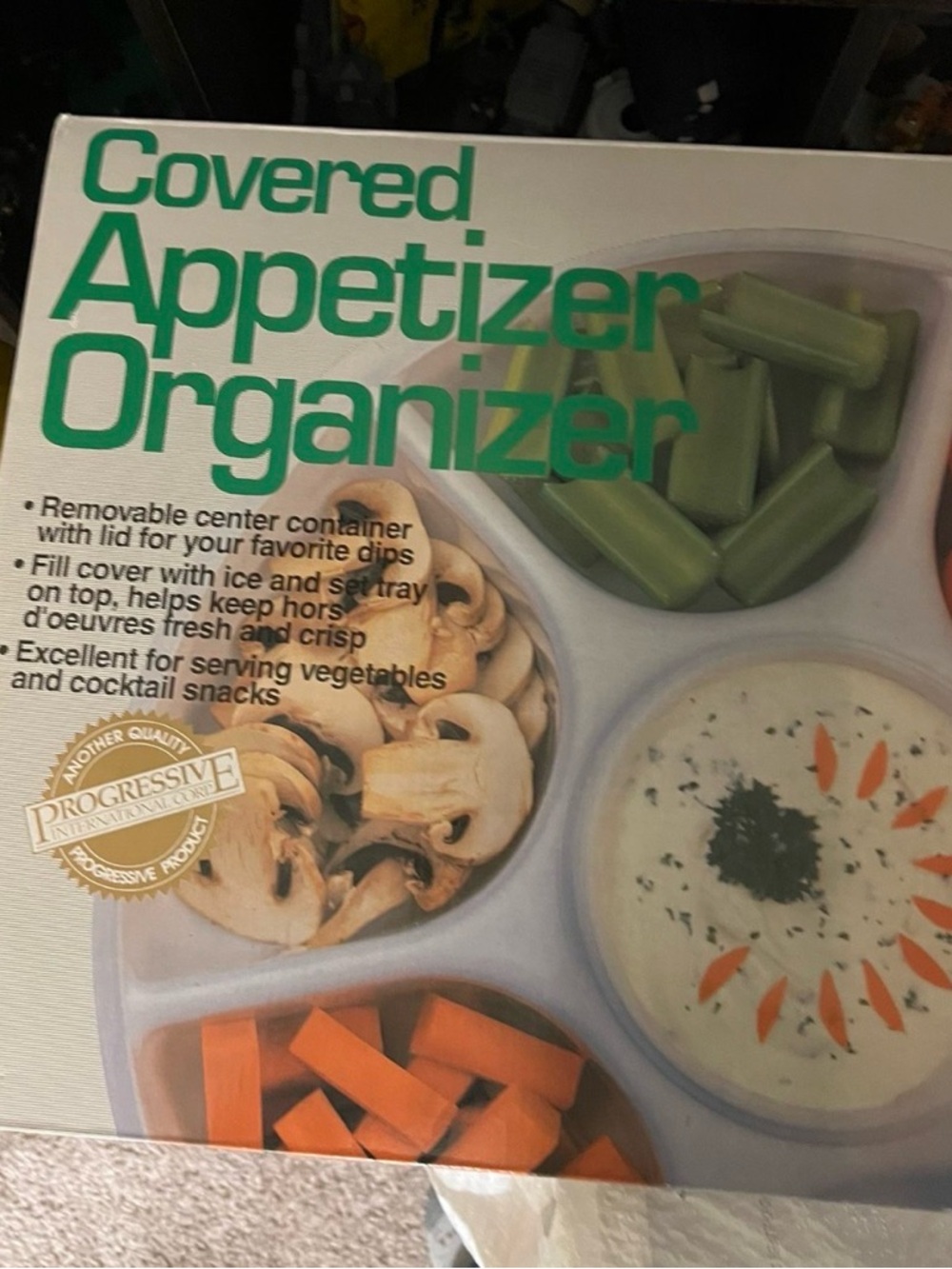 Covered Appetizer Organizer - With center for dip!